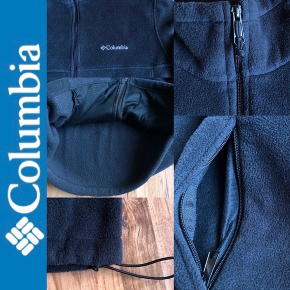COLUMBIA FLEECE JACKET Full Zip Black Large Men’s UNISEX - Picture 6 of 16
